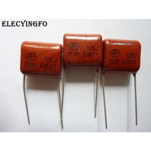 10pcs CBB 125 250V 125J CL21 1.2uF 1200nF P15 Metallized Polypropylene Film Capacitor