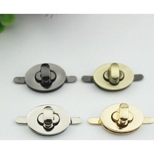 10Pcs 38X22mm Bag Lock Clasp Metal Oval Twist Locks Buckle DIY Handbag Turn Closure Catch Clasp Buckle Handbag Hardware Repair