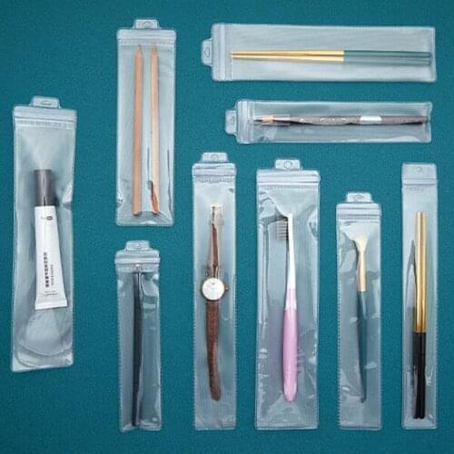 1000Pcs/Lot PVC Packing Bag Plastic Transparent Frosted Watch With Eyebrow Pen Sample Card Head Self Sealing Tableware Bag