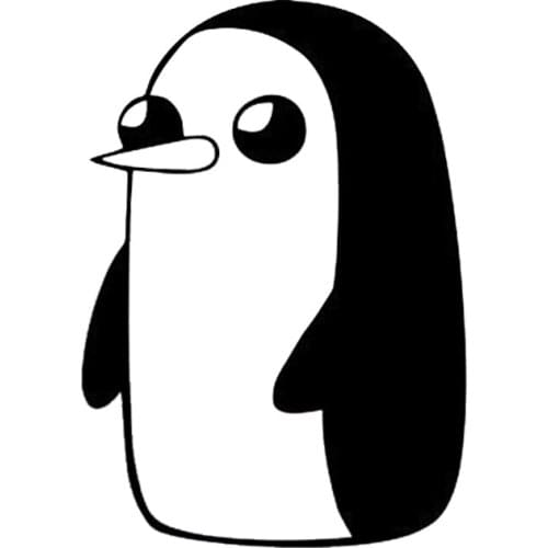 15*22cm Black Adventure Time Penguin vinyl Cute Laptop Decor Art Car Bumper Rear Window Self-sticking Animals Pattern L825