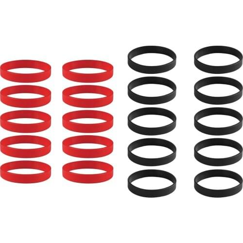 20pcs Elastic Wristbands Fashion Rubber Bracelet Blank Black Red Bulk