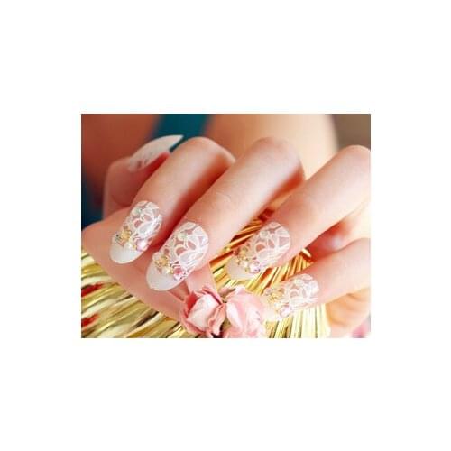 50sets 10Rolls/set Nail Art Transfer Foil Sticker White Lace Rose Flower Tips Decoration Polish Manicure Decal DHL