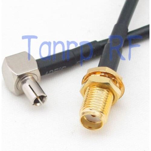 50CM Pigtail coaxial jumper cable RG174 extension cord 20in TS9 male right angle to SMA female jack RF connector adapter
