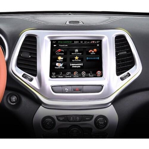 ABS Chrome For Jeep Cherokee KL 2014 2015 2016 2017 2018 Accessories Car Navigation Frame Panel Cover Trim Car Sticker Styling