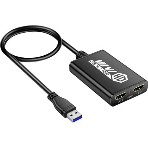 USB 3.0 to Dual HDMI Adapter Support 3.5mm for Windows7/8/8.1/10/ChromeBook/MacBook