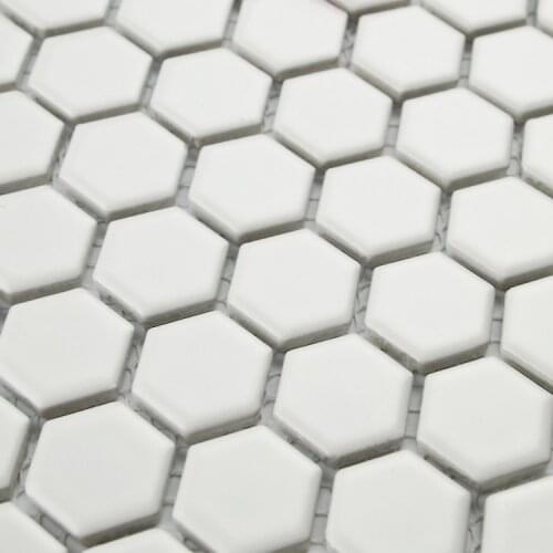 Free shipping white hexagon ceramic mosaic tiles for living room bathroom shower wall and floor tiles kitchen backsplash hallway