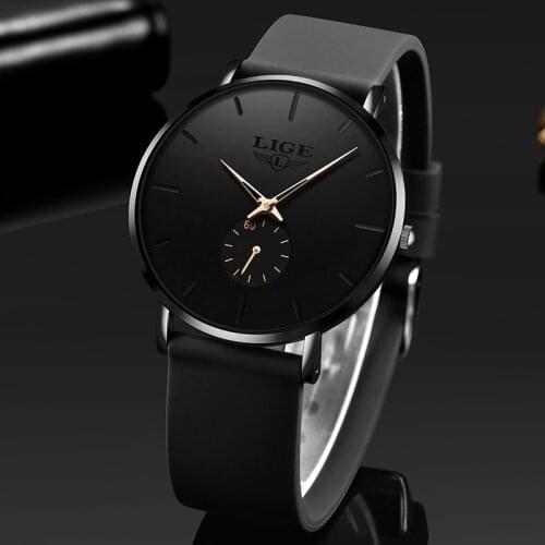 2020 Relogio Masculino LIGE New Fashion Simple Mens Watches Top Brand Luxury Waterproof Quartz Wrist Watch For Men Unique Clock