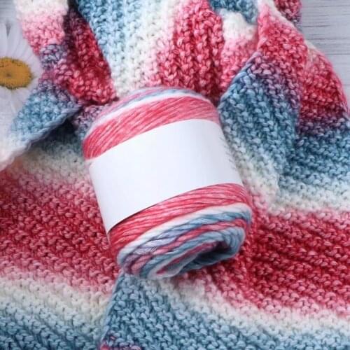 Duan Dyed Rainbow Line Color Gradient Hand-woven Diy with Line Clothes Scarf Hat Sewing Thread for Home DIY Sewing Accessories