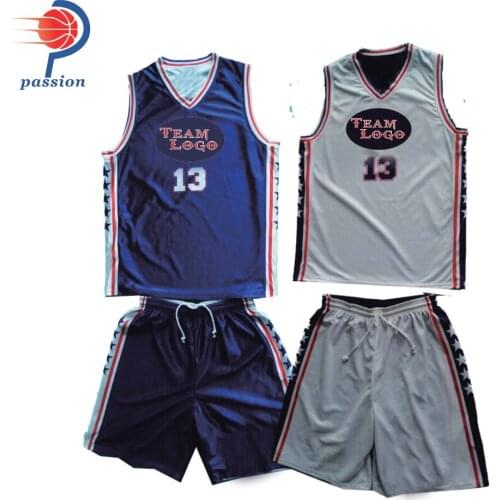 Royal Blue Home And White Away Reversible Basketball Uniforms