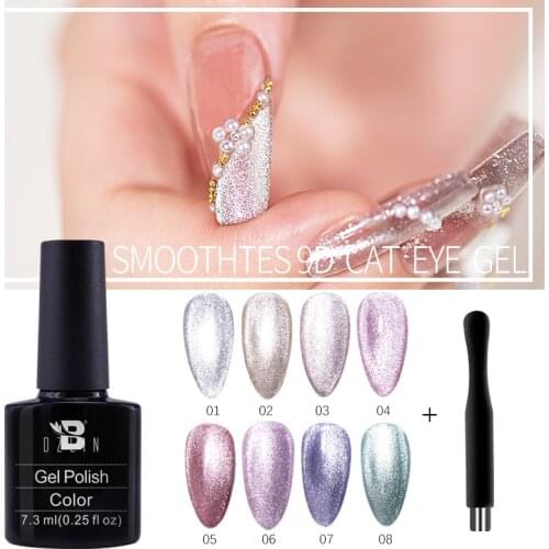 BOZLIN 8 Colors Smoothie 9D Cat Eye Gel 7.3ml Soak Off UV Diamond Gel Nail Polish Magnetic Nail Art Varnish Lacquer Magnet Tools