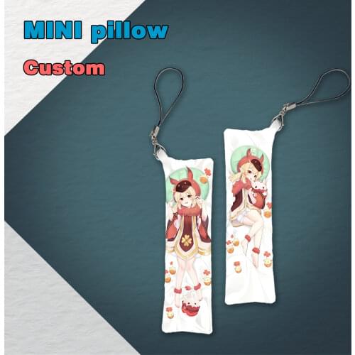 Game Genshin Impact Raiden Shogun Baal Klee Mini Dakimakura Keychain Pillow Hanging Ornament Phone Strap Cute Gift 3x10cm