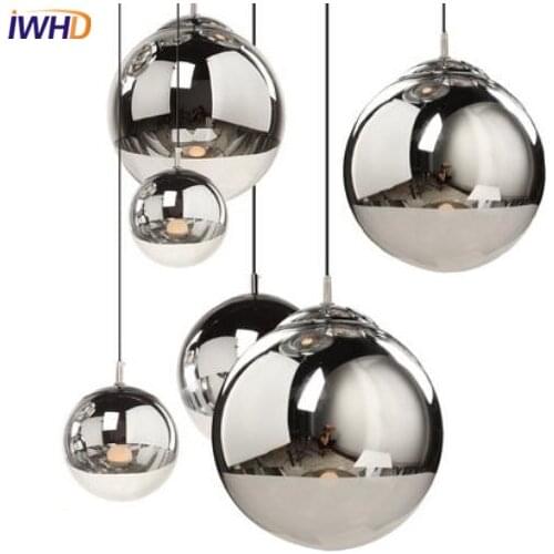 IWHD Nordic Modern Pendant Lamp Plating Glass Ball Fixtures Home Lighting LED Pendant Light Droplight Loft Hanglamp Luminaire