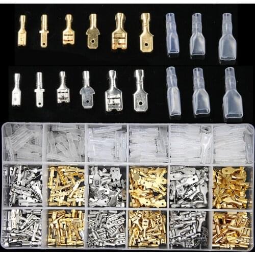 540/480/360Pcs Female Male Electrical Spade Wire Butt Connectors Lugs Battery Starter Cable Splice Crimp Terminals Kit