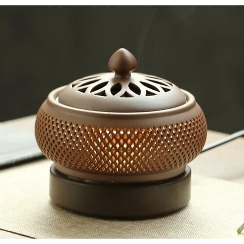 Buddhist Electric Incense Burner Ceramic Mini Aroma Burner Buddha Perfume Home Aroma Oil Porta Incenso Buddhist Supplies MM60XL
