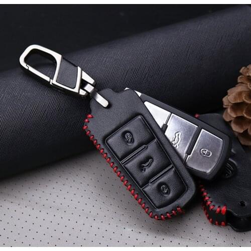Leather Car Keyring Key Cover Case for VW Passat CC B5 B6 B7 B8 Touran T5 Scirocco Tiguan Golf 7 Polo Up Key Holder Accessories