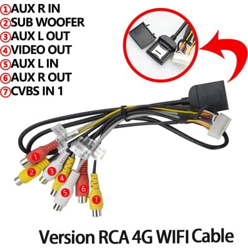 Microphone USB GPS RCA Output Rear View Camera AUX SIM Card Slot Radio Converter 16PIN Cable Adapter Car 4G Power Tools