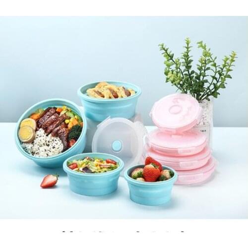 Multifunctional lunch box Silicone Collapsible Lunch Box Food Storage Container Microwavable Portable Picnic Camping Outdoor