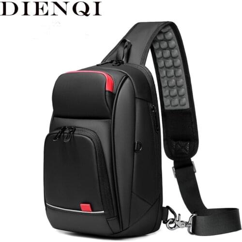 Men Anti-theft Handbag Crossbody Bags Male Waterproof USB Charging Pack Short Trip Messenger Sling Bag Shoulder Bag Black