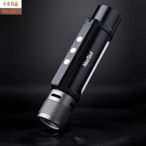 NEXTOOL 6-in-1 1000lm Dual-light Zoomable Alarm Flashlight USB-C Rechargeable Mobile Power Bank Camping Work Light