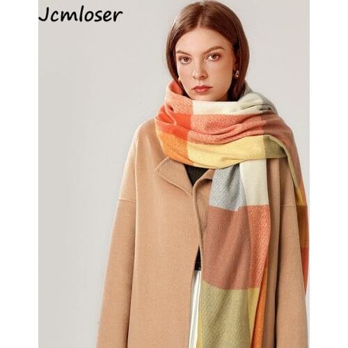 2020 New Winter Cashmere Scarf Women Thick Warm Shawls Wraps Lady plaid Scarves Fashion Tassels Pashmina Blanket quality foulard