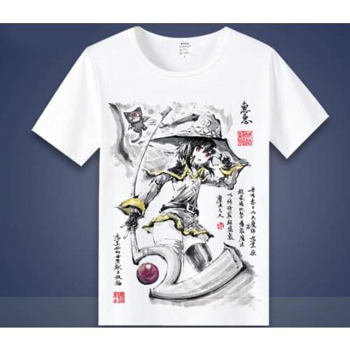 New Kono Subarashii Sekai ni Shukufuku wo Megumin Cosplay T-Shirt Anime Aqua Ink painting style T shirt Fashion Men Women Tees