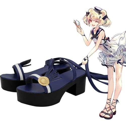 Game Arknights Rym Cosplay Shoes Blue Sandals Custom Made