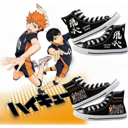 Anime Haikyuu Print Canvas Shoes Hinata Shoyo Costume High Top Canvas Sneakers Casual Shoes Anime shoes
