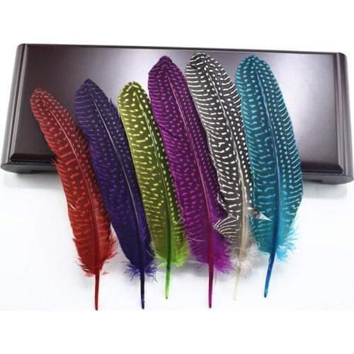 Polka Dot Guinea Hen Feathers for Crafts 12~18cm5-8" Pheasant Feather Wedding Feathers Decoration Plume Decoration Feather Decor
