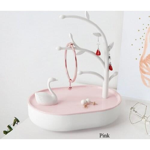 Fashion Hot Sale Swan and Tree Stand Organizer Show Rack Jewelry Necklace Ring Earring Necklace Organizer Jewelry Earings Holder