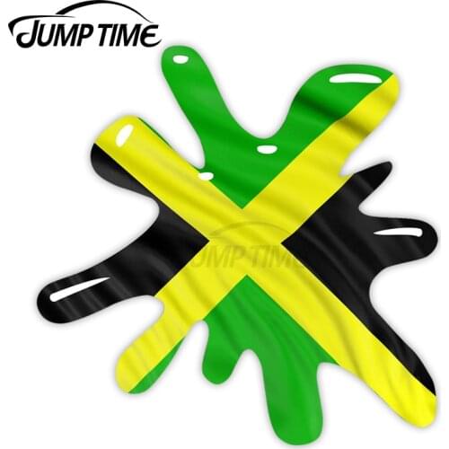 Jump Time New 3D Design With Jamaica Jamaican Flag Motif External Vinyl Car Sticker for Windows Bumper