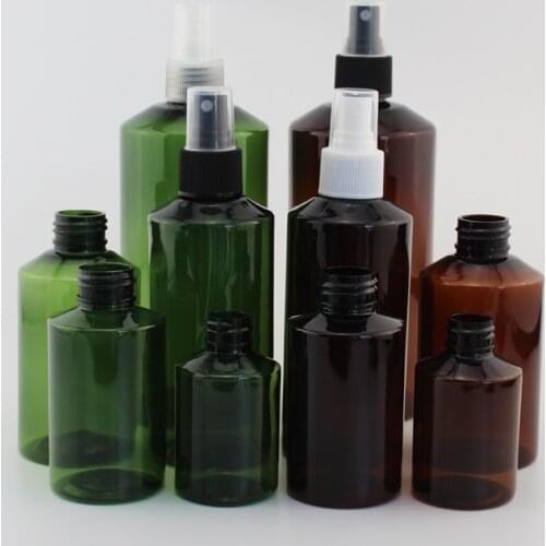 50ml 100ml 150ml 200ml 500ml Empty Cosmetic Plastic Containers With Mist Spray Perfume Pump Green Bottle Refillable Packaging