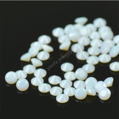 Sale 1000pcs/Lot 5A 0.8-6.0mm Milky White Color Round Shepe Brilliant Cut Synthetic Nano Stone Gems For Jewelry Wax Setting