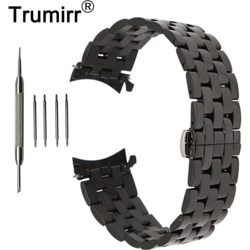 22mm Stainless Steel Watchband for Vector Luna Meridian Smart Watch Band Curved End Strap Wrist Belt Bracelet Black Gold Silver