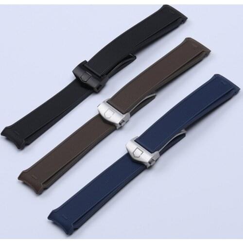 22mm New Style Soft Rubber Silicone Watch Band For Tag Strap For Heuer CARRERA AQUARACER Series Black Blue Brown Watchband