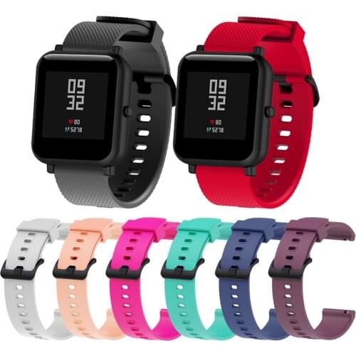 Silicone Soft Strap for Xiaomi Huami Amazfit Bip BIT Lite Youth Smart Watch Wrist Bracelet for Amazfit Bip Watchband 20mm Strap