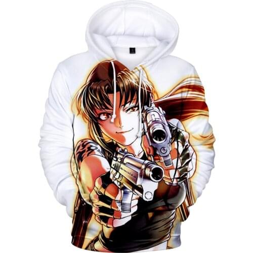 Black Lagoon Hoodies Women Men 3D Prints Long Sleeve Hooded Sweatshirts Anime Hot Sale Fashion Streetwear Clothes