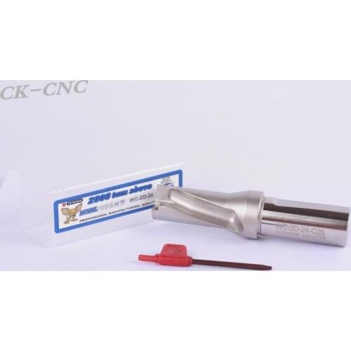 Hight quality WC-2D-24 C25 U drill indexable drill CNC TOOL 24mm-2D Machining length=48mm for WCMX05 insert