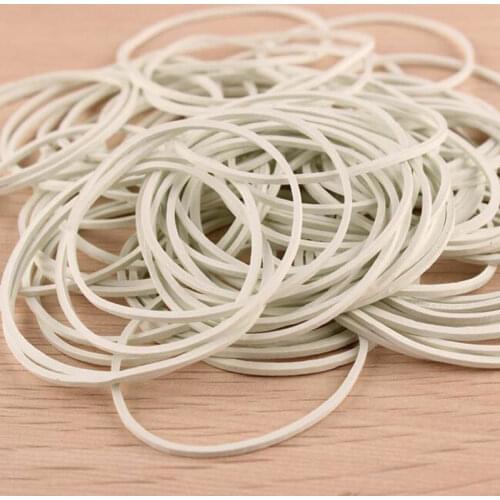 High Quality 50pcs/Pack 50mm White Color Rubber Band Strong Elastic Band Stationery School Office Home Supply Rubber Tie