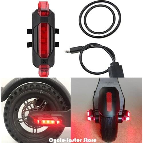 Electric Scooter Rear Tail Flashlight Lamp USB Night Torch Warning Safety Light for Xiaomi Mijia M365 Ninebot Electric Scooter
