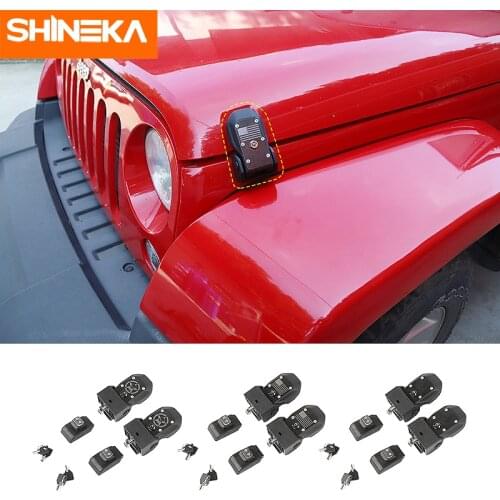 SHINEKA Locks Hood For Wrangler JK 2007-2017 Car Engine Hood Latch Catch With Key Lock Accessories For Jeep WranglerJL 2018-2020
