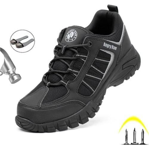 Mens Safety Shoes Lightweight Non-slip Insulated Steel Toe Cap Work Sneakers Anti-piercing Non-slip Breathable Comfortable Boots