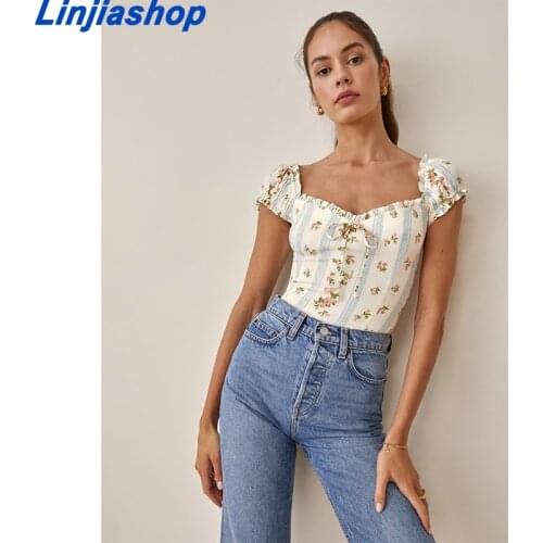 2021 Summer Vintage Prairie Chic Lace-Up Floral Print Camis Spaghetti Strap Slit Elastic Tank Top Zipper Vestido Women