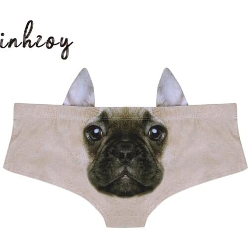 Womens Underwear Funny Panties Valentines Gift Ideas Naughty 3D Printed Animal Tail Briefs