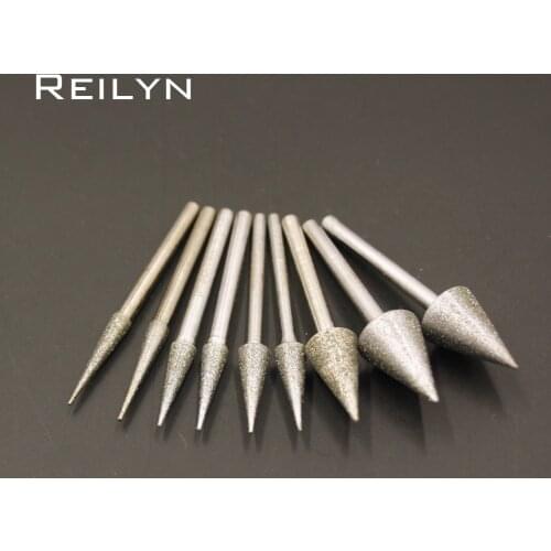 High quality 10pc 150# shank 3mm umbrella type 1mm-10mm Grinding Point Sanding Bits Durable Grinding Needle grinding burr