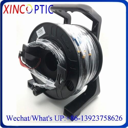 100M MM,6C,OM3-150,LSZH/TPU Armored Black Cable,4.8mm,6Cores LC-LC/ST/SC/FCUPC Fiber Optical Patch Cord Jumper With PCD235 Reel
