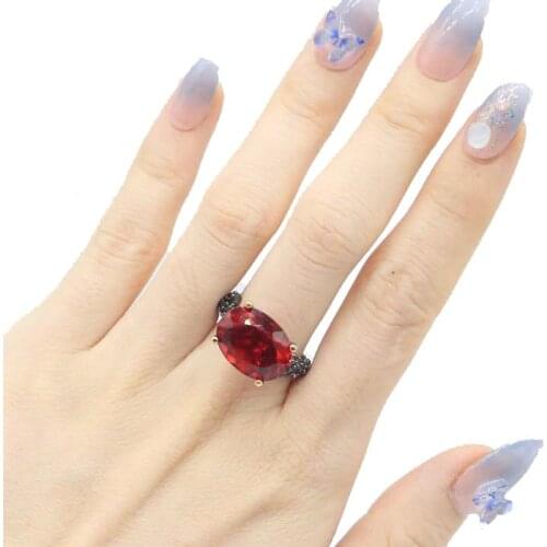 23x17mm Sublime Antique Vintage Created Round 16mm Pink Tourmaline Kunzite Ladies Gift Black Gold Silver Rings