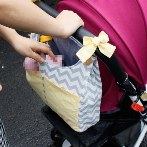 28EC 2 Pcs Baby Crib Storage Bag Lace-up Hanging Organizer Cot Care Essentials Diaper Pocket Pouch