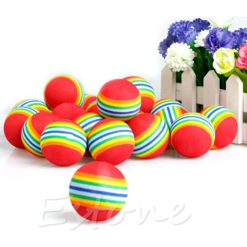 20Pcs/Pack Rainbow Stripe FOAM Sponge Golf Balls Swing Practice Training Aids