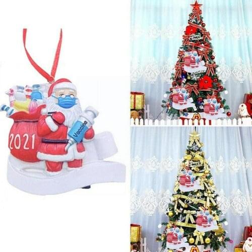 2021 Christmas Santa Claus Hanging Ornament Christmas Ornaments Home Decoration Hanging Pendant Tree Vaccine E5C5
