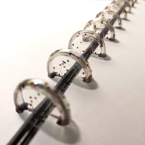 30PCS Shining Mushroom Hole Button Plastic Round Discs For School Transparent Binding Disc Loose leaf Notebook Round Ring Buckle